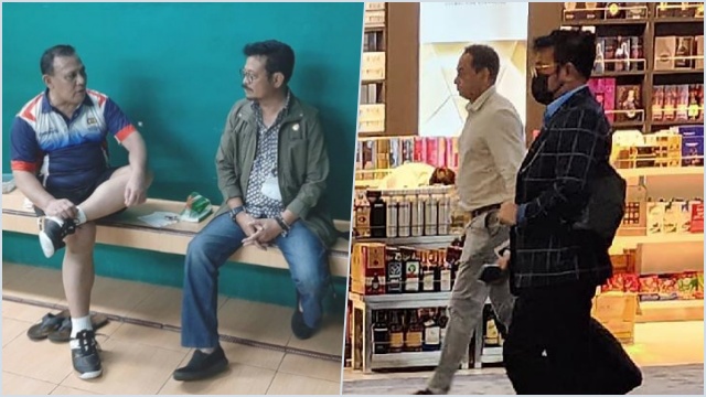 Syahrul Yasin Limpo terlihat sedang duduk bersama Pimpinan KPK, Firli Bahuri. FOTO/Net. Ⓒ Hak cipta foto di atas dikembalikan sesungguhnya kepada pemilik foto