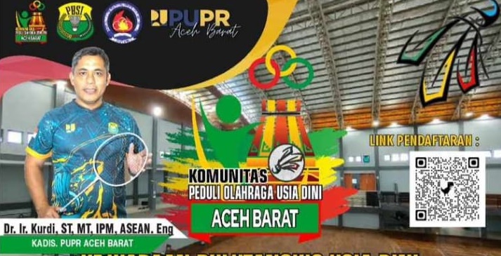 PUPR Aceh Barat Gelar Turnamen Bulutangkis Usia Dini Se-Barsela