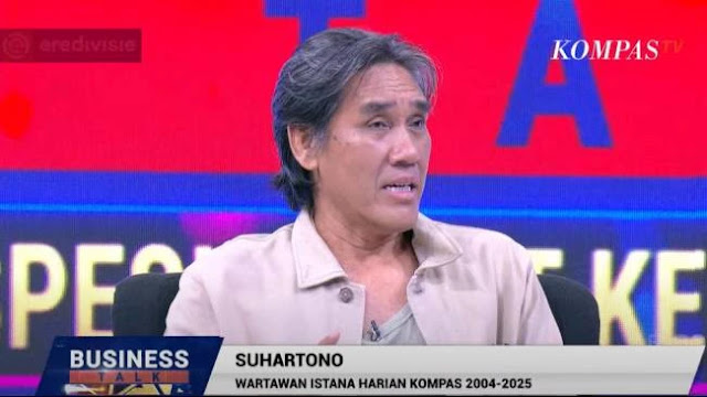 Wartawan Istana Harian Kompas 2004-2025 Suhartono sebut mantan Menteri Keuangan Sri Mulyani hanya menjadi juru tulis di era kepemimpinan Presiden Prabowo Subianto. FOTO/Tangkapan Layar. Ⓒ Hak cipta foto di atas dikembalikan sesungguhnya kepada pemilik foto