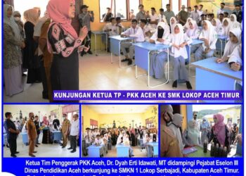 Dyah memberikan semangat kepada para guru dan peserta didik dalam meningkatkan kualitas pendidikan, Selasa (29/3/2022). FOTO/Dok. Dinas Pendidikan Aceh