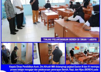 Kadisdik Mengapresiasi Proses Belajar Mengajar Dan Pelaksanaan Gerapakan Bereh Di Sekolah Tersebut, Jumat (4/3/2022). Foto/Dok. Dinas Pendidikan Aceh