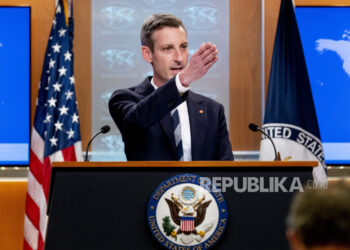 Juru Bicara Departemen Luar Negeri Ned Price Berbicara Dalam Konferensi Pers Di Departemen Luar Negeri Di Washington, Senin, 28 Februari 2022.