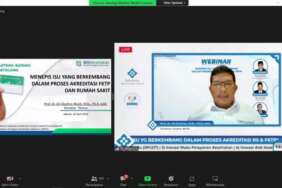 Direktur Utama BPJS Kesehatan, Ghufron Mukti dalam webinar yang diselenggarakan Indonesia Healthcare Forum (IndoHCF) dan Komunitas Relawan Emergensi Kesehatan (KREKI), Selasa (26/4/2022).