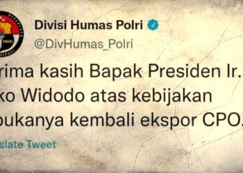 DivHumas Polri Ngetwit Lalu Hapus, Netizen Curiga: Apa Hubungannya Ekspor CPO sama Polisi?