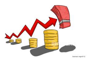 Ilustrasi Inflasi. Berdasarkan data Badan Pusat Statistik (BPS), Indeks Harga Konsumen (IHK) pada April 2022 mengalami inflasi sebesar 0,95 persen (mtm), naik dari 0,66 persen bulan sebelumnya.