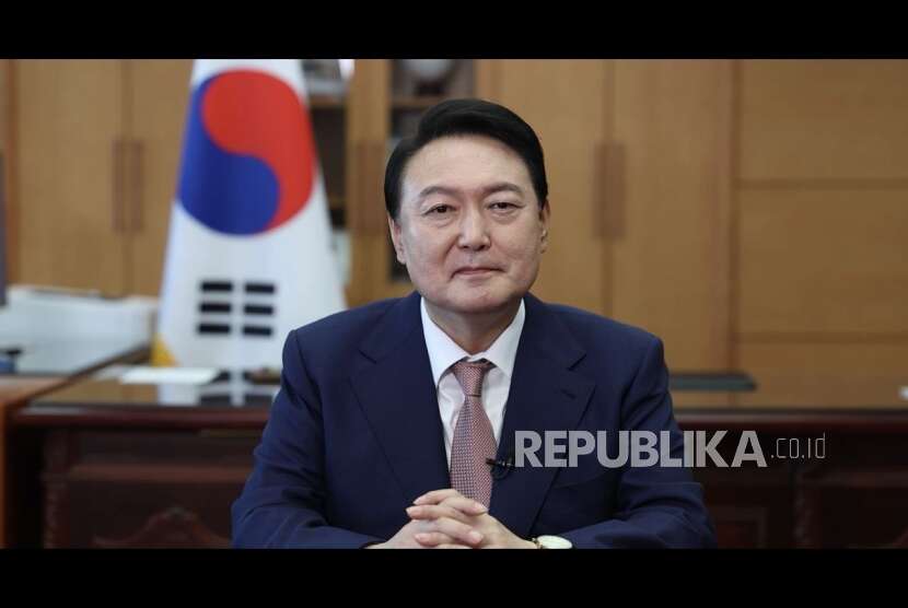 Presiden Yoon Suk-yeol. Seoul berkomitmen membantu Korea Utara untuk mengatasi wabah Covid-19. 