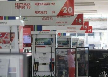 Ilustrasi SPBU tempat pengisian bahan bakar diantaranya Pertalite dan Solar. FOTO/Net
