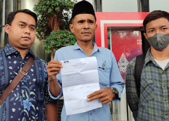 Kuasa hukum pelapor, Muhammad Mualimin di Gedung Merah Putih KPK, Kuningan Persada, Jakarta Selatan, Senin siang (6/6)/2022). FOTO/Net