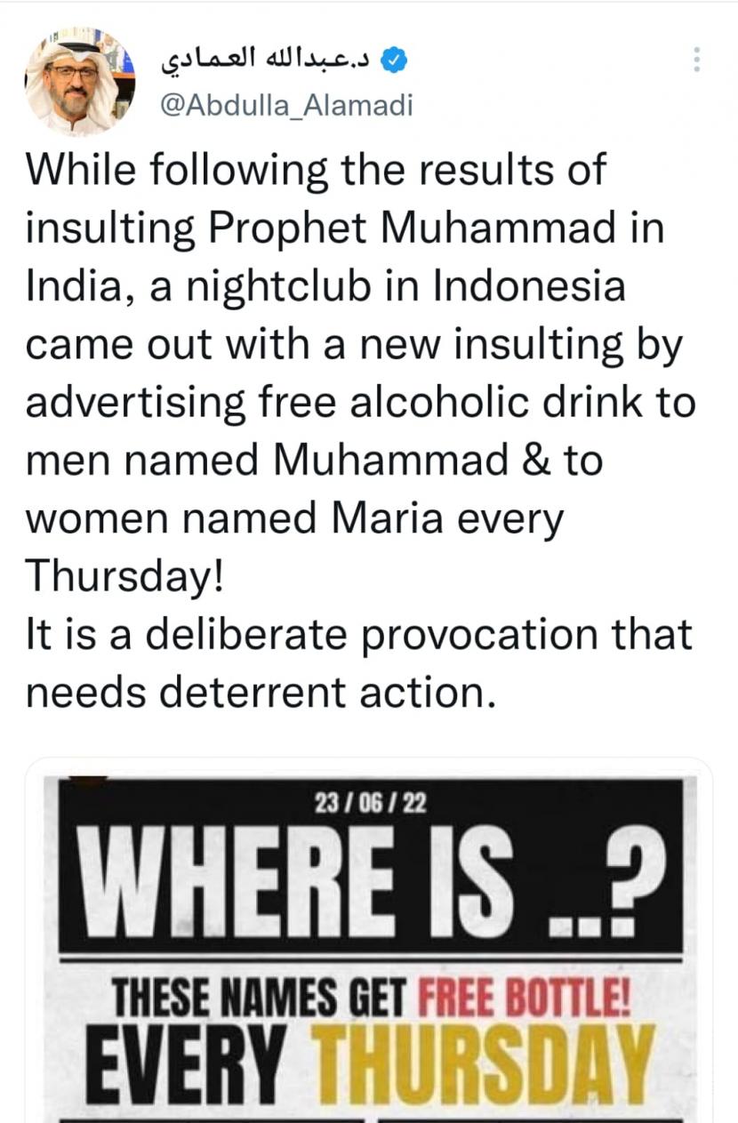 Kolumnis Media di Qatar Ikut Kecam Penghinaan Holywings Pakai Nama Muhammad