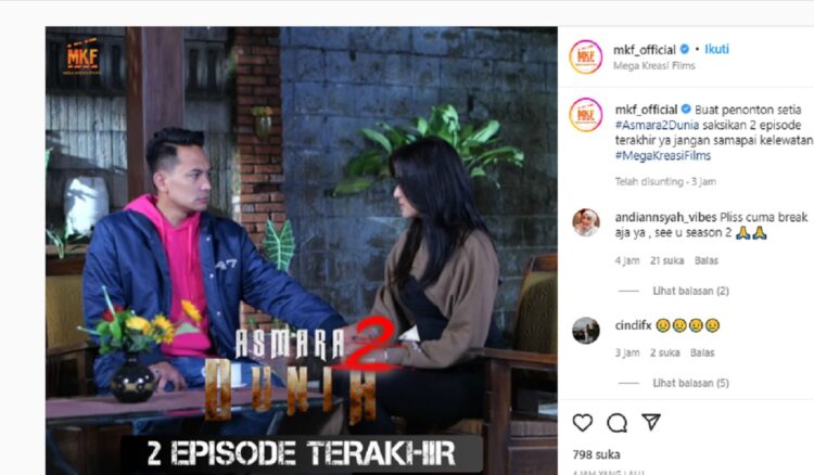 Mengejutkan, Indosiar Tamatkan Asmara 2 Dunia yang Langganan 10 Besar Rating