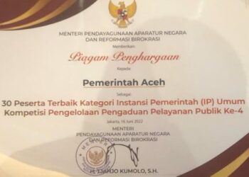 Pemerintah Aceh Terima Penghargaan dari Menpan-RB