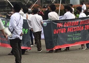 Peserta Aksi dukung Anies di Pilpres 2024 dikabarkan dibayar Rp100 ribu untuk ikut aksi. FOTO/Net