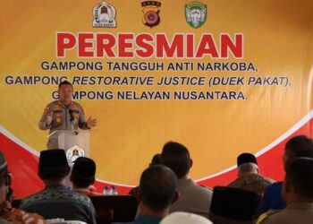 Kapolres Aceh Barat Resmikan Kampung Tangguh Anti Narkoba di Panggong