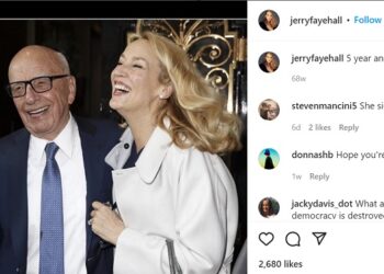 Mantan Supermodel Jerry Hall Menggugat Cerai Raja Media Rupert Murdoch