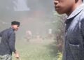 Enam unit kamar (bilik) dayah Babul Huda di Dusun Glee Madat, Desa Paloh Lada, Kecamatan Dewantara Kabupaten Aceh Utara terbakar, Sabtu (20/8/2022). FOTO/Twitter