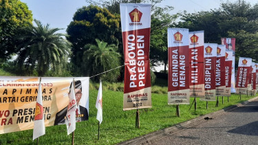 Umbul-Umbul "Prabowo Presiden" Warnai Perhelatan Rapimnas Partai Gerindra di Sentul