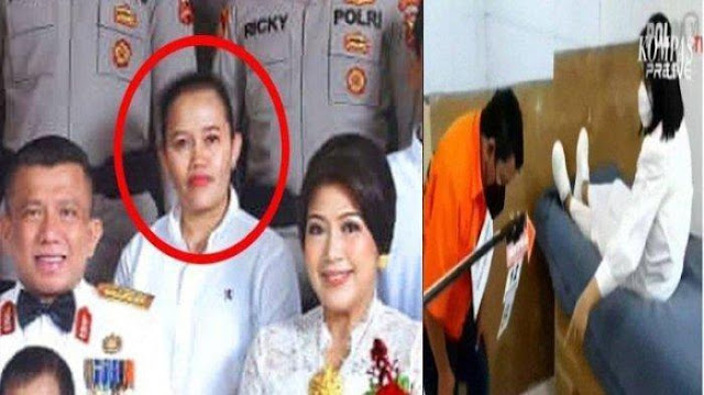Asisten Rumah Tangga (ART), Susi yang dilingkari warna merah, tersangka kasus pembunuhan berencana, Putri Candrawathi dan Kuat Ma'ruf menjalani rekonstruksi adegan ulang. FOTO/Kolase