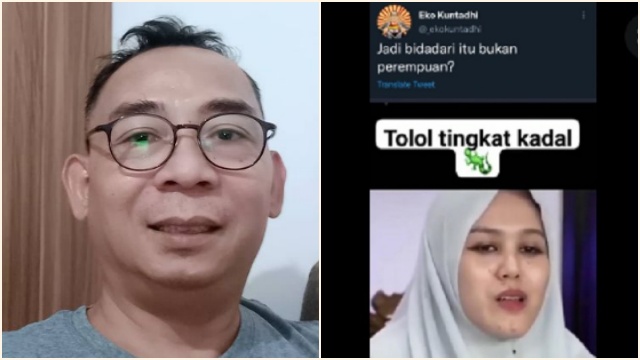 BuzzerRp yang mengaku aktivis media sosial, Eko Kuntadhi (kiri), Ustazah Imaz Fatimatuz Zahra atau Ning Imaz. FOTO.Kolase