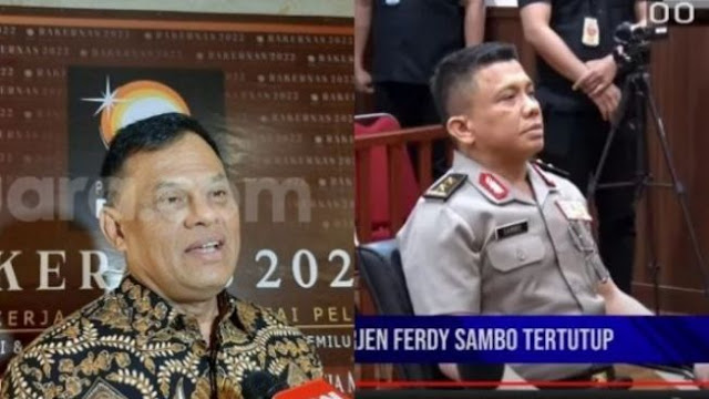 Mantan Panglima TNI Jenderal (Purn) Gatot Nurmantyo (kiri), tersangka pembunuh Nofriansyah Yosua Hububarat alias Brigadir J, Ferdy Sambo. FOTO/Kolase