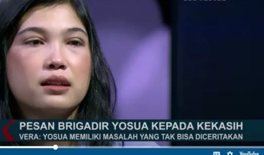 Kekasih Brigadir J, yakni Vera Simanjuntak. FOTO/Tangkapan Layar Kompas TV