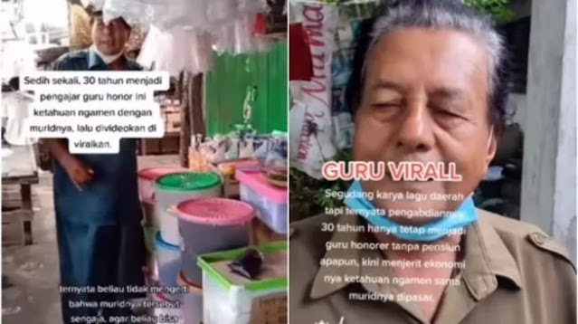 Mengabdi 30 Tahun Tanpa Uang Pensiun, Guru Honorer Tercekik Ekonomi Kepergok Muridnya Ngamen di Pasar