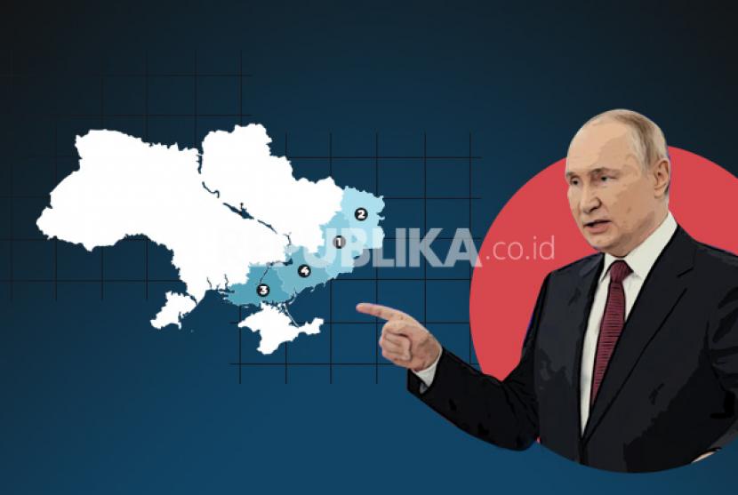Grafis Empat Wilayah Ukraina Dicaplok Rusia
