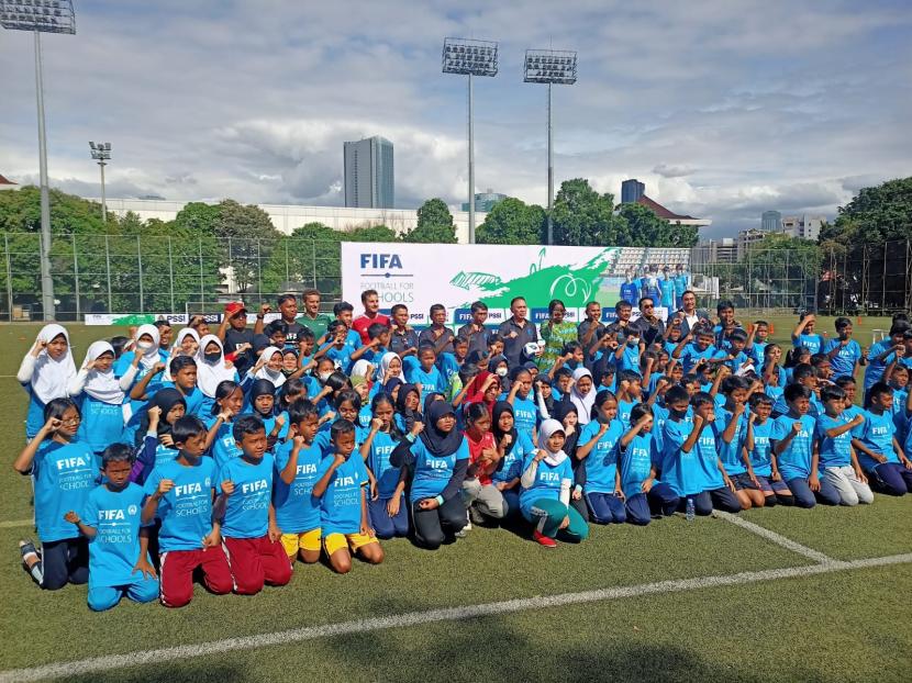 FIFA Football for School di Lapangan Rugby Senayan, Jakarta, Jumat (28/10/2022).
