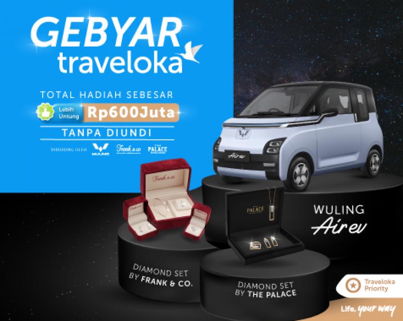 Traveloka menggelar Gebyar Traveloka, hadiah untuk pemenang utama dari kompetisi ini adalah 1 buah unit mobil listrik Wuling Air ev.