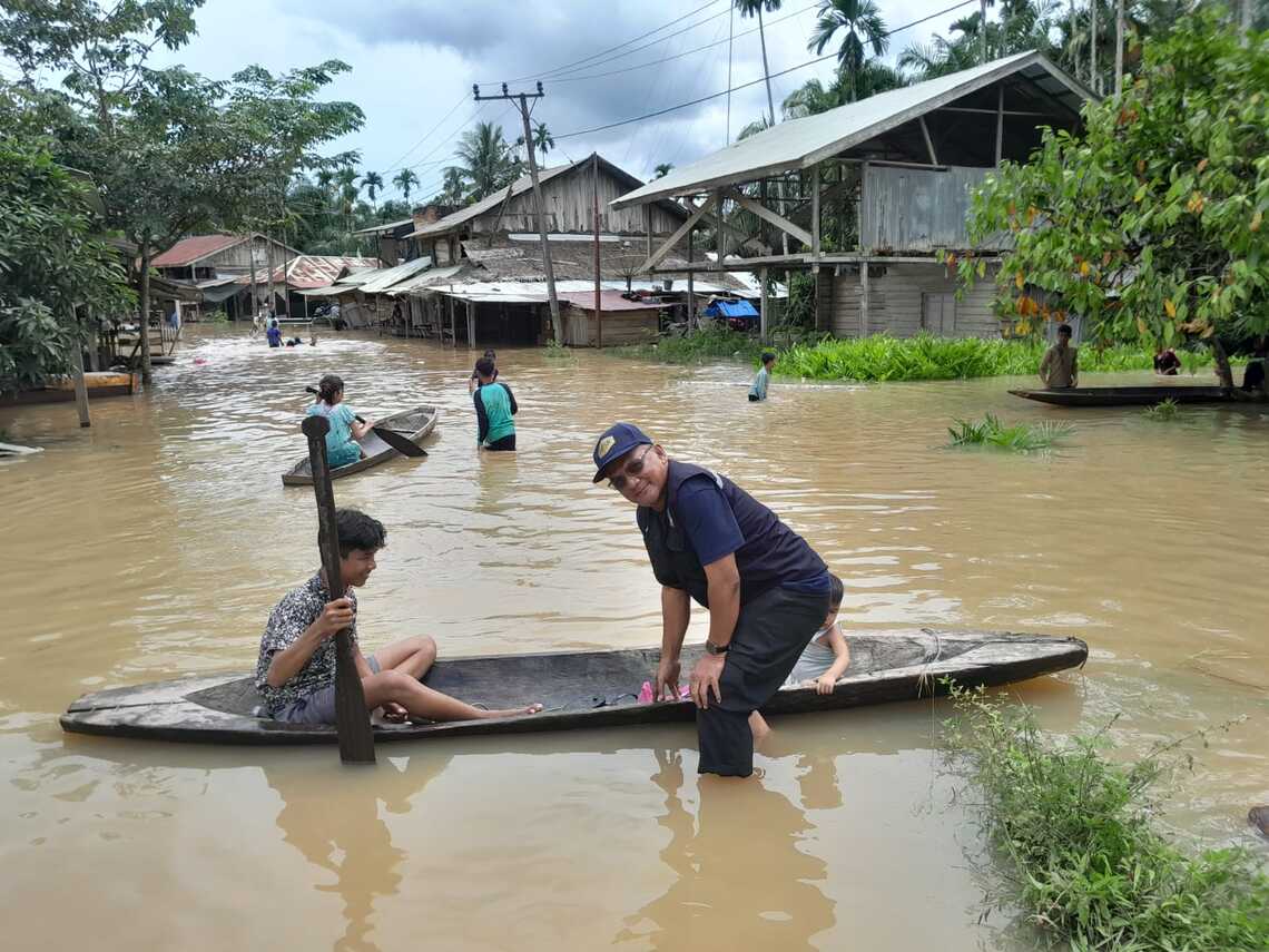 Banjir kembali melanda Gampong Buket Linteung dan Lubok Pusaka Kecamatan Langkahan, Kabupaten Aceh Utara pada Jumat, 4 November 2022 kemarin. FOTO/HAI/Azhari
