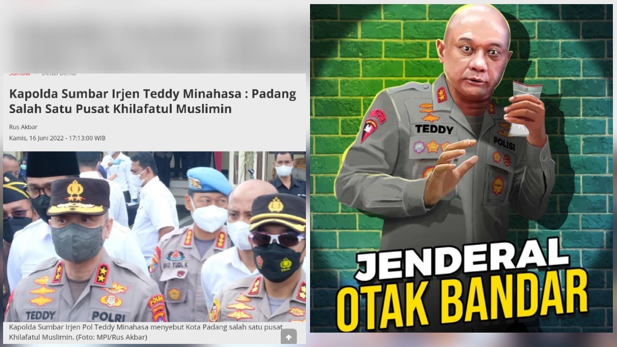 Pernah Sudutkan Kota Padang Pusat Khilafah, Ternyata Beginilah Kelakuan Bejat Teddy Minahasa di Bisnis Sabu
