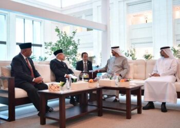 Pertemuan Wapres RI KH Maruf Amin dan Presiden UEA Mohammed bin Zayed Al Nahyan (MBZ).