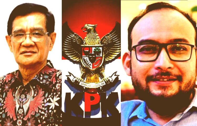Plt. Direktur Utama PT PEMA, Zubir Sahim (kiri), Logo KPK (tengah) dan Direktur Utama PT PEMA, Ali Mulyagusdin (kanan). FOTO/HAI/Handover