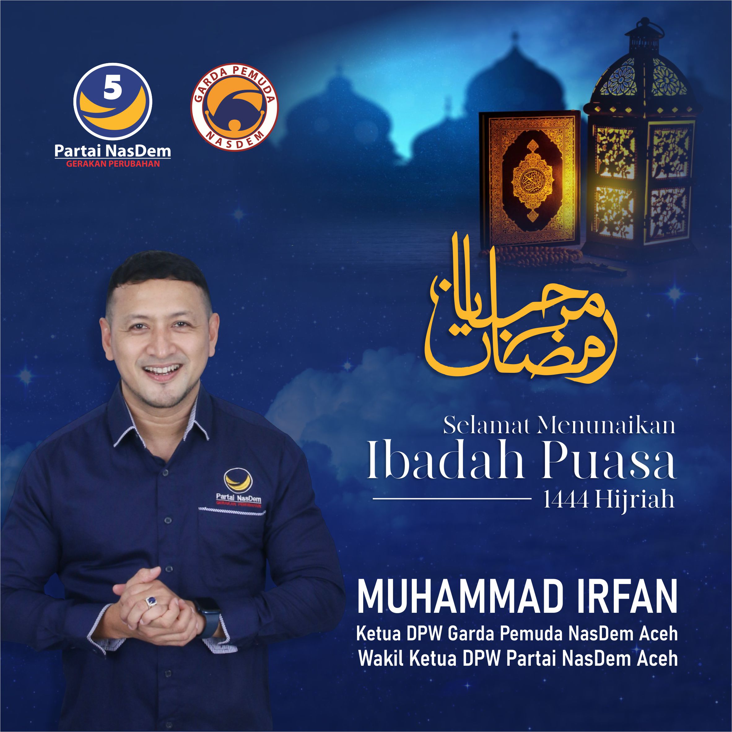 Iklan Ucapan Selamat menyambut bulan Suci Ramadhan 1444 Hijriah dari Muhammad Irfan