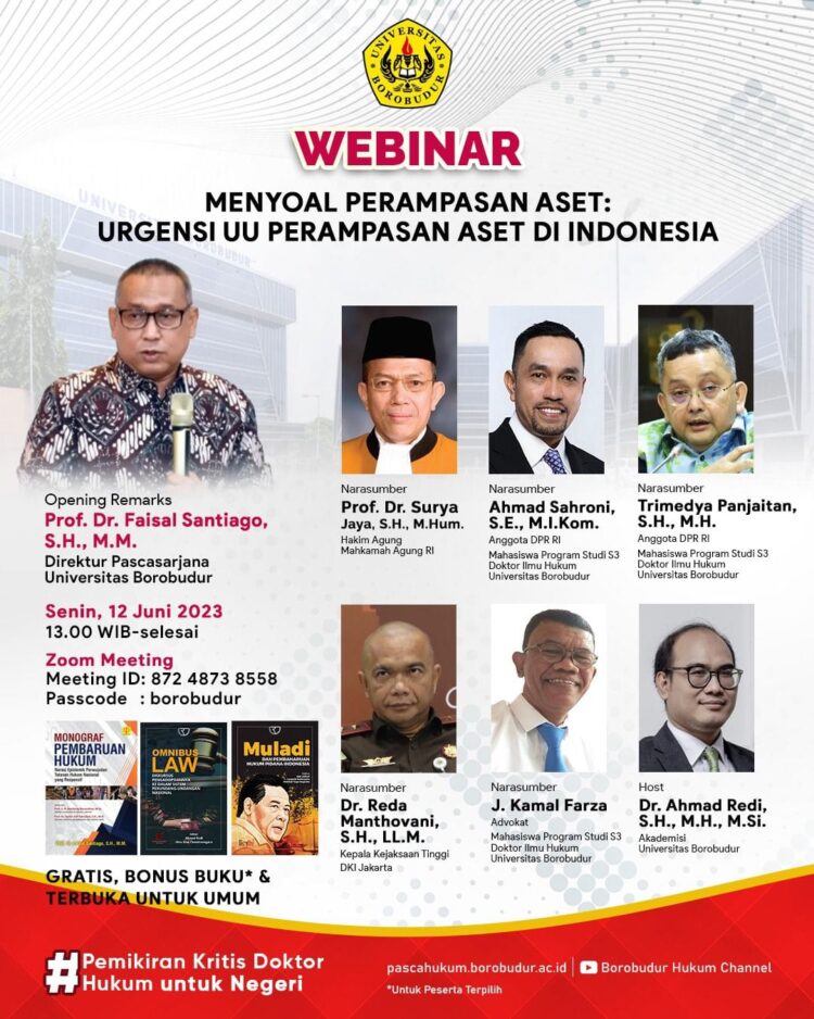 Brosur Webinar tentang "Menyoal Perampasan Aset: Urgensi Undang-Undang Perampasan Aset di Indonesia". FOTO/Net