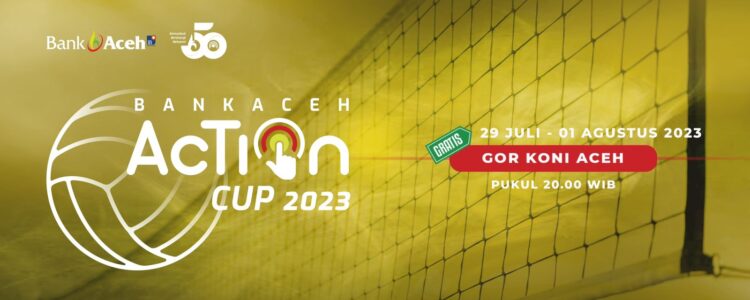 Turnamen Volly Bank Aceh Action Cup 2023 yang diselenggarakan dalam rangkan menyambut HUT Bank Aceh ke-50. GAMBAR/Dok. BAS