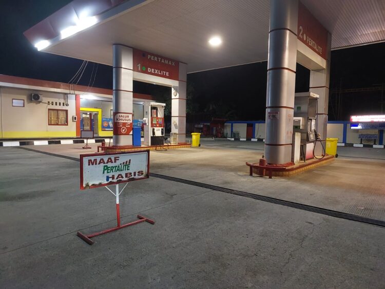 SPBU di Kota Banda Aceh yang tutup karena kehabisan stok BBM jenis Pertalite dan Pertamax. FOTO/Dok. Infoaceh