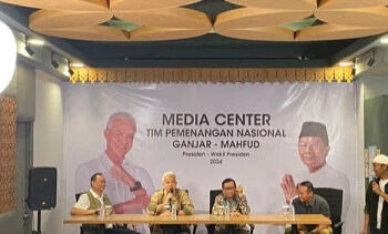 Media Center pasangan capres dan cawapres Ganjar-Mahfud. FOTO/Dok. Media Center. Ⓒ Hak cipta foto di atas dikembalikan sesungguhnya kepada pemilik foto
