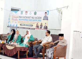 PW Fatayat NU menyelenggarakan Diskusi Publik dengan tema Partisipasi Santri dalam Pemilu 2024 bertempat di Dayah Babul Maghfirah, Cot Keueng Aceh Besar, Ahad (22/10/2023). FOTO/Dok. PW Fatayat NU. Ⓒ Hak cipta foto di atas dikembalikan sesungguhnya kepada pemilik foto