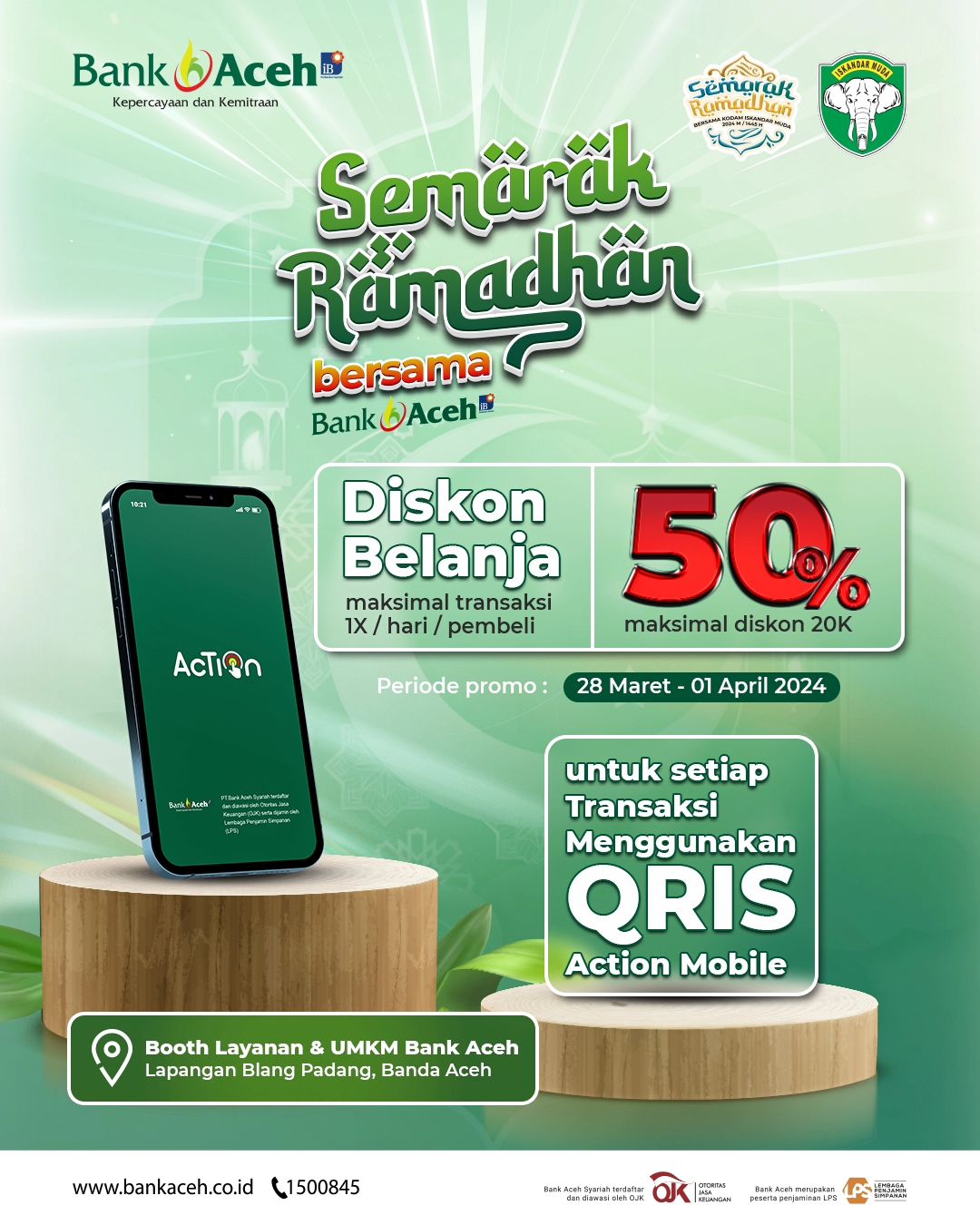 Semarak Ramadhan 1445 H bersama Bank Aceh Syariah, Diskon Belanja 50%