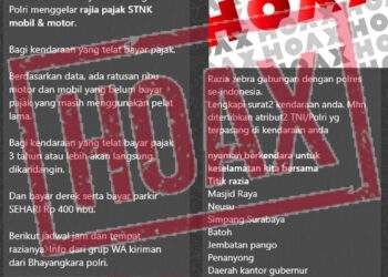 Polisi Pastikan Pesan WhatsApp Terkait Jadwal dan Lokasi Razia STNK adalah Hoaks