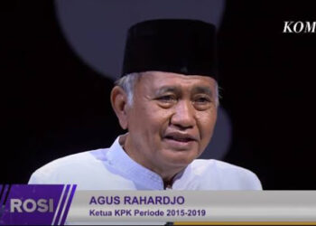 Mantan Ketua Komisi Pemberantasan Korupsi (KPK) Agus Rahardjo saat menghadiri acara dialog dengan Rosi di Kompas TV. FOTO/Tangkapan Layar. Ⓒ Hak cipta foto di atas dikembalikan sesungguhnya kepada pemilik foto