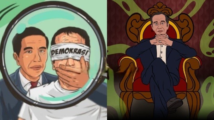 Gambar ilustrasi Jokowi mengekang proses Demokrasi di Indonesia setelah Reformasi. FOTO/Net. Ⓒ Hak cipta foto di atas dikembalikan sesungguhnya kepada pemilik foto