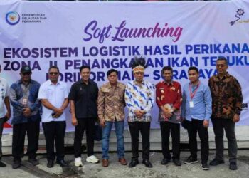 Suasana acara Soft Launching Ekosistem Hasil Perikanan Zona II Penangkapan Ikan Terukur Koridor Biak-Surabaya. FOTO/Dok. Istimewa. Ⓒ Hak cipta foto di atas dikembalikan sesungguhnya kepada pemilik foto