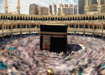 Ilustrasi Ibadah Thawaf di Masjid Haram. FOTO/Net. Ⓒ Hak cipta foto di atas dikembalikan sesungguhnya kepada pemilik foto