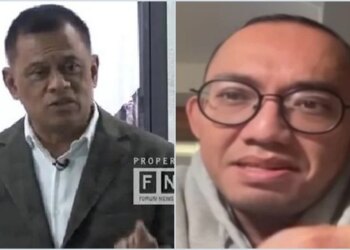Juru Bicara Kementerian Pertahanan, Dahnil Anzar Simanjuntak mananggapi pernyataan dari mantan Panglima TNI Jenderal (Purn) Gatot Nurmantyo soal kemungkinan akan adanya parlemen jalanan apabila Hak Angket Kecurangan Pemilu sulit terlaksana. FOTO/Kolase. Ⓒ Hak cipta foto di atas dikembalikan sesungguhnya kepada pemilik foto