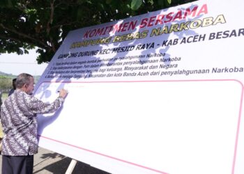 Gampong Durung Kecamatan Mesjid Raya Kabupaten Aceh Besar, menjadi Gampong Bebas Narkoba ke-4 di Aceh Besar, usai dibacakan ikrar sebagai Gampong Bebas Narkoba tahun 2024 di Durung, Kecamatan Mesjid Raya, Sabtu (9/3/2024). FOTO/Net. Ⓒ Hak cipta foto di atas dikembalikan sesungguhnya kepada pemilik foto