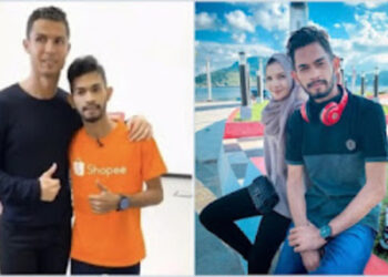 Foto Martunis saat berfoto bersama dengan ayah angkatnya Cristiano Ronaldo. FOTO/Instagram. Ⓒ Hak cipta foto di atas dikembalikan sesungguhnya kepada pemilik foto