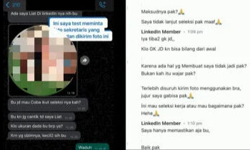 INI Isi Chat Cabul Interviewers CV kepada Pencaker di LinkedIn, Sampai Tanyakan Hal Tak Senonoh Seperti...