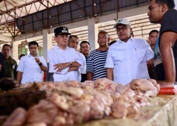 Pj Gubernur Aceh Pantau Stok dan Harga Pangan di Pasar Al Mahirah dan Lambaro