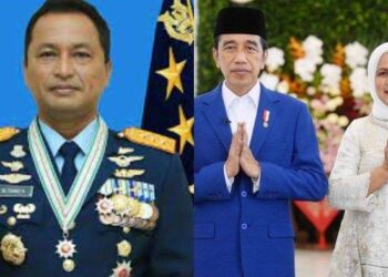 Sekjen PDIP, Hasto Kristiyanto menyebutkan Marsdya Tonny Harjono yang diangkat sebagai Kepala Staf Angkatan Udara (KSAU) yang sebelumnya disebut berasal dari keluarga istri Jokowi, Iriana. FOTO/Kolase. Ⓒ Hak cipta foto di atas dikembalikan sesungguhnya kepada pemilik foto